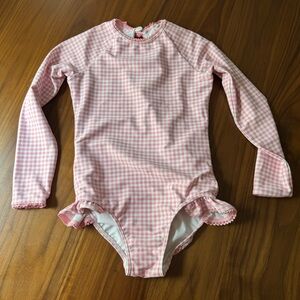 Pink Gingham Long Sleeve Bodysuit